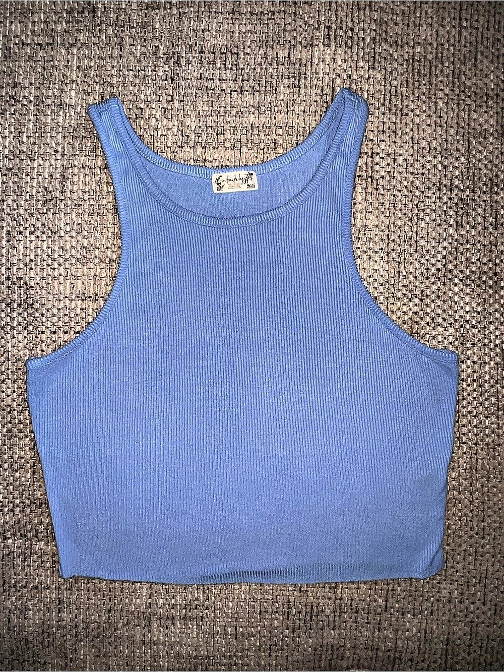 Free People Intimately Tank Blue Crop Top